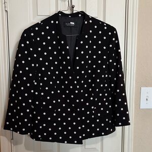 Evan Picone Black and White Polka Dot Blazer Black Label Size 10